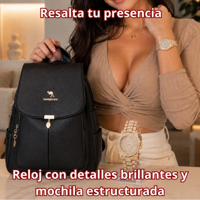 Dúo "Resplandor Urbano" Mochila y Reloj