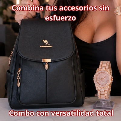 Dúo "Resplandor Urbano" Mochila y Reloj